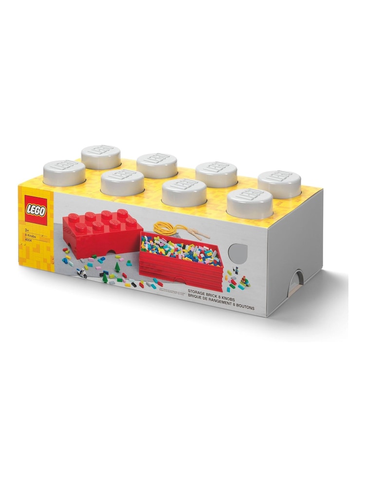 LEGO Grey Storage Brick 8 Scaled Up Stackable Storage Box - Image 1 of 1