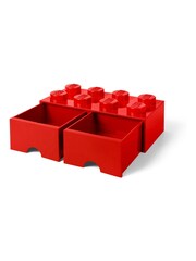 LEGO Red Drawer 8 Knobs 2 Drawers Stackable Storage Box - Image 2 of 5