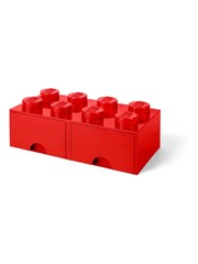 LEGO Red Drawer 8 Knobs 2 Drawers Stackable Storage Box - Image 3 of 5