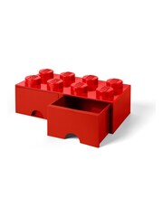 LEGO Red Drawer 8 Knobs 2 Drawers Stackable Storage Box - Image 4 of 5