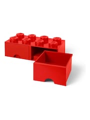 LEGO Red Drawer 8 Knobs 2 Drawers Stackable Storage Box - Image 5 of 5