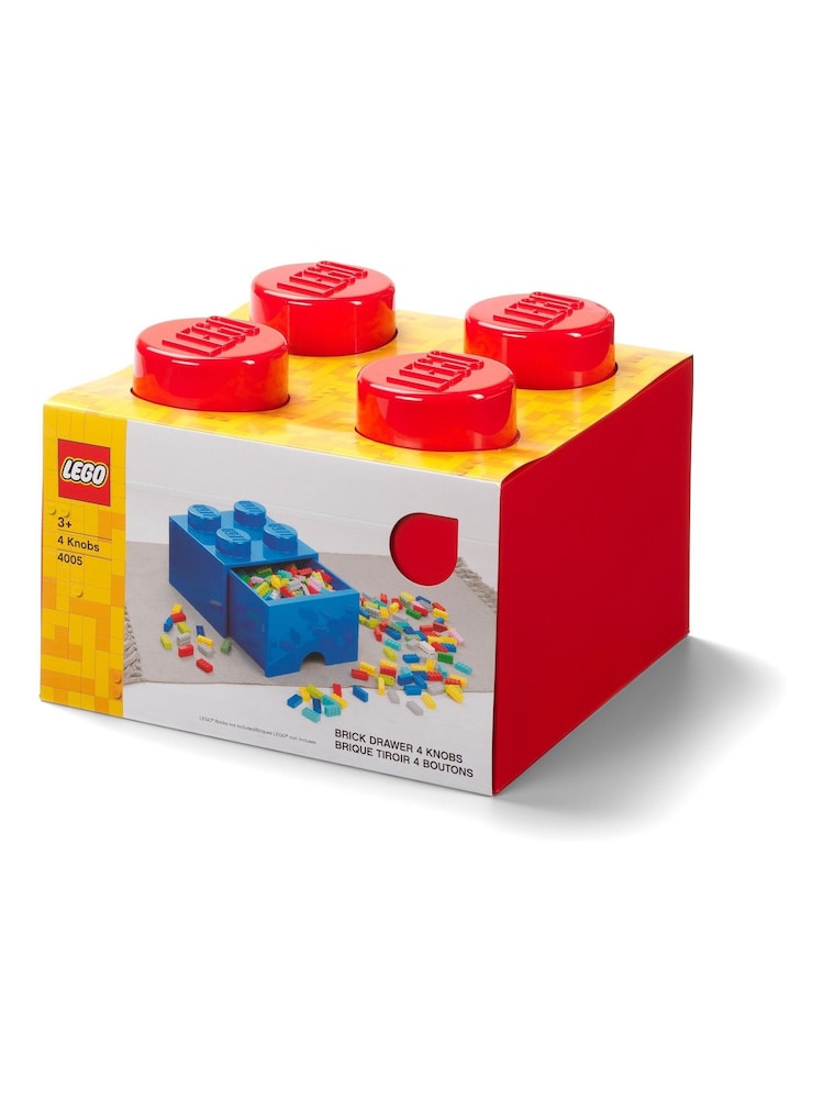 صندوق تخزين قابل للتكديس بتصميم مكعب LEGO ويتضمن 4 مقبض و1 من الأدراج - صورة 1 من 4