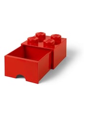 صندوق تخزين قابل للتكديس بتصميم مكعب LEGO ويتضمن 4 مقبض و1 من الأدراج - صورة 2 من 4