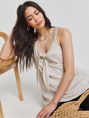 Simply Be Natural Knot Front Linen Cami - Image 1 of 4