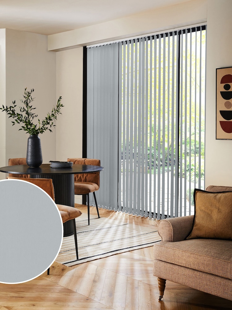 Grey Ram Blackout Made to Measure Vertical Blinds - Image 1 of 8