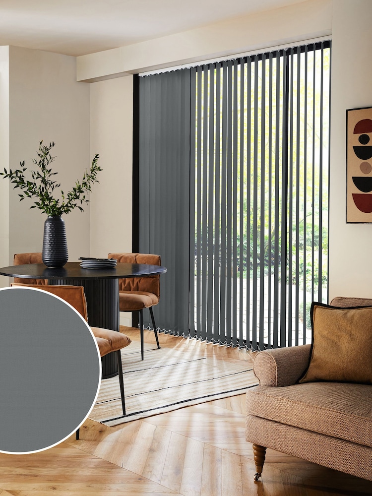 Grey Ram Blackout Made to Measure Vertical Blind - Image 1 of 8