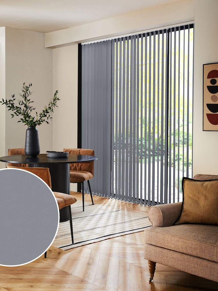 Grey Ram Blackout Made to Measure Vertical Blind - Image 1 of 8