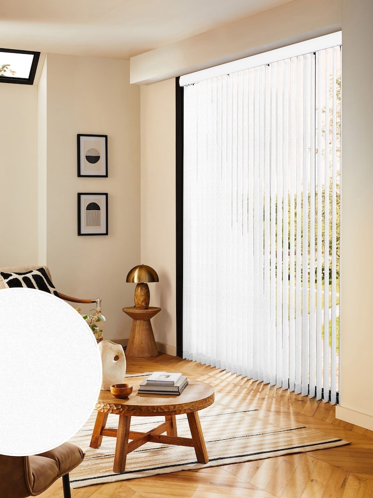 White Vog Made to Measure Vertical Blind - Image 1 of 8