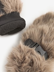 Natural Faux Fur Mittens - Image 3 of 6