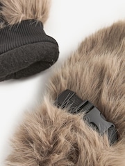 Natural Faux Fur Mittens - Image 5 of 6