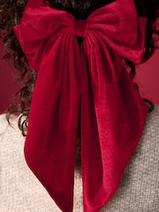 Red Velvet Hair Bow - Image 2 of 3