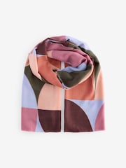 Lila/Mintgrün mit geometrischem Muster - Mittelschwer Schal - Bild 4 von 6