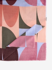 Lila/Mintgrün mit geometrischem Muster - Mittelschwer Schal - Bild 5 von 6