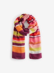 Purple/Orange Stripe Lightweight Scarf - Image 4 of 6