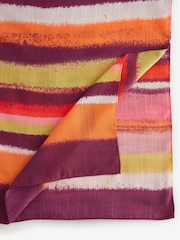 Purple/Orange Stripe Lightweight Scarf - Image 5 of 6