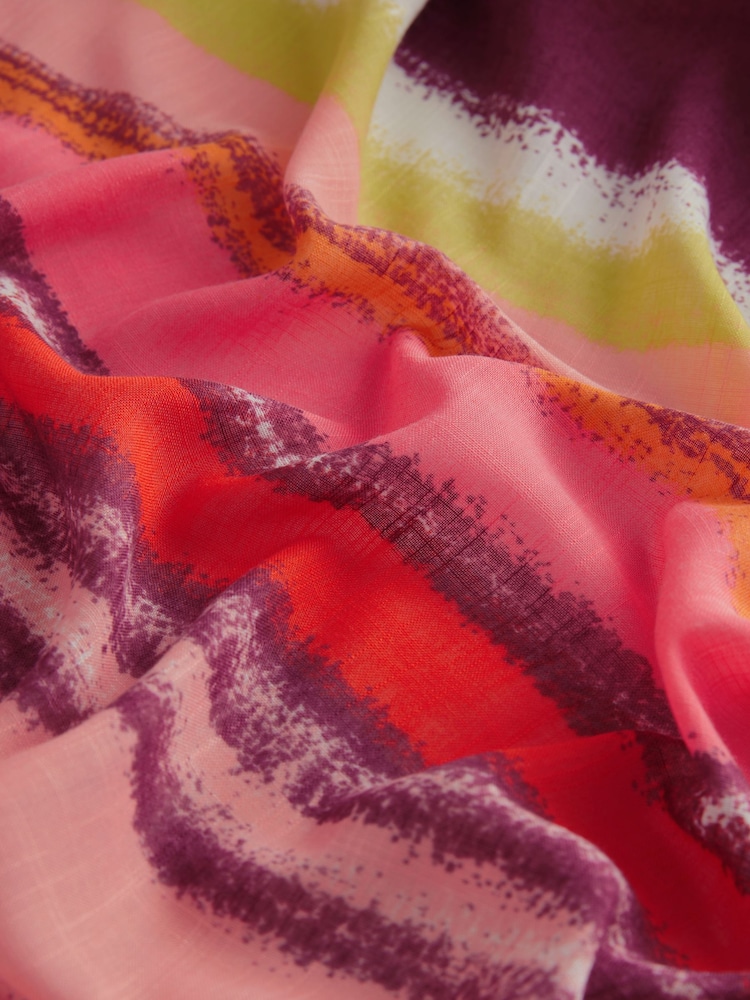 Purple/Orange Stripe Lightweight Scarf - Image 6 of 6
