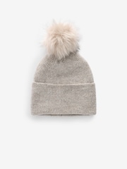 Natural Sparkle Knitted Pom Hat - Image 2 of 4