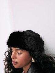 Black Faux Fur Headband - Image 4 of 5