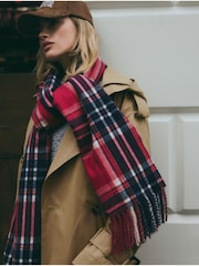 Red Check Midweight Scarf - Image 4 of 5