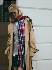 Red Check Midweight Scarf - Image 5 of 5