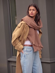 Brown Tweed Print Midweight Scarf - Image 2 of 8