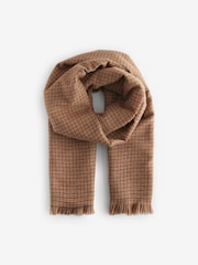 Brown Tweed Print Midweight Scarf - Image 6 of 8