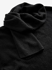 Black Poncho Jumper With Attached Scarf - Image 2 of 8