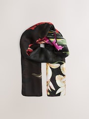 Black Floral Kew Collection Lightweight Scarf - Image 1 of 3