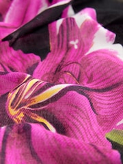 Black Floral Kew Collection Lightweight Scarf - Image 3 of 3