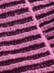 Pink/Red Knitted Beanie Hat - Image 7 of 7