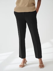 Black Tailored Elasticated Back Straight Leg Trousers - Image 2 of 6