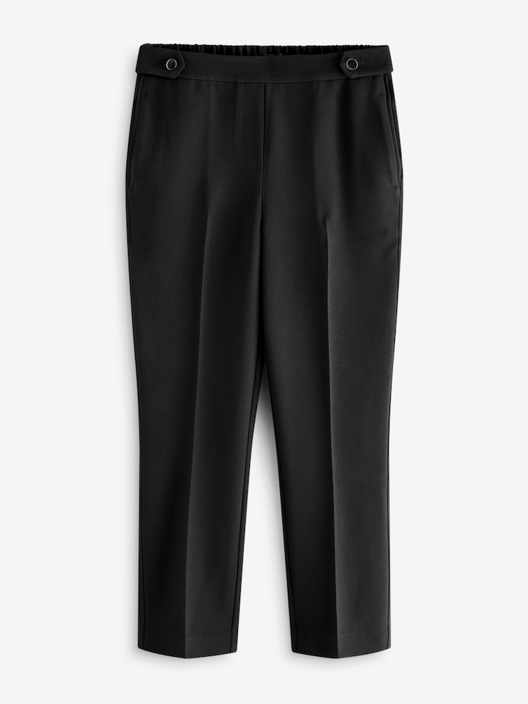 Noir - Ajusté Pantalons droites élastiquées - Image 5 of 6