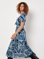 Apricot Blue Positano Milkmaid Midaxi Dress - Image 2 of 4