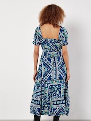 Apricot Blue Positano Milkmaid Midaxi Dress - Image 3 of 4