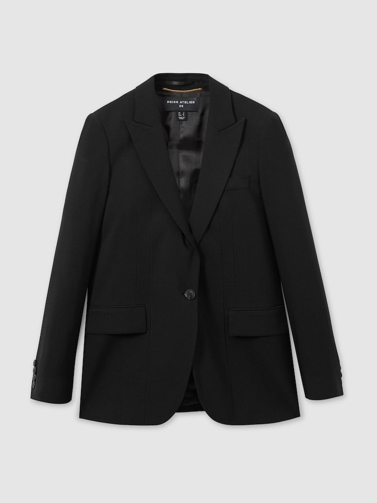 Reiss Black Audrey Atelier Virgin Wool Single Breasted Suit Jacket - Image 2 of 6 Reiss Black Audrey Atelier Virgin Wool Single Breasted Suit Jacket - Image 2 of 6