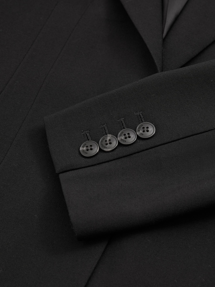 Reiss Black Audrey Atelier Virgin Wool Single Breasted Suit Jacket - Image 6 of 6 Reiss Black Audrey Atelier Virgin Wool Single Breasted Suit Jacket - Image 6 of 6