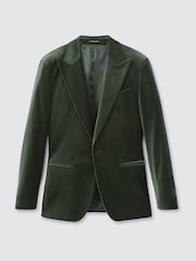 Reiss Sage Green Apsara Velvet Single Breasted Blazer - Image 2 of 6