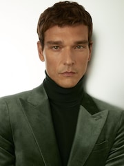 Reiss Sage Green Apsara Velvet Single Breasted Blazer - Image 3 of 6
