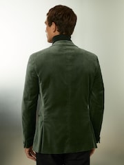Reiss Sage Green Apsara Velvet Single Breasted Blazer - Image 4 of 6