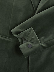 Reiss Sage Green Apsara Velvet Single Breasted Blazer - Image 6 of 6