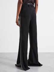 Reiss Black Audrey Atelier Virgin Wool Zipped-Outseam Trousers - Image 6 of 7