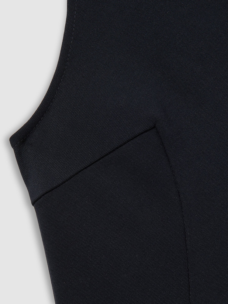 Reiss Navy Cassie Fit-and-Flare Split Sleeve Midi Dress - Image 5 of 5