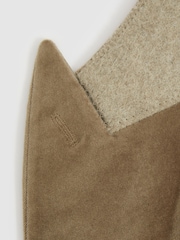 Reiss Taupe Brown Royale Velvet Double-Breasted Blazer - Image 8 of 8