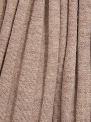 Reiss Neutral Winnie Petite Knitted Open-Collar Midi Dress - Image 6 of 7