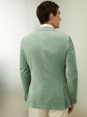 Reiss Mint Green Apsara Velvet Single Breasted Blazer - Image 5 of 7
