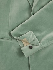 Reiss Mint Green Apsara Velvet Single Breasted Blazer - Image 6 of 7