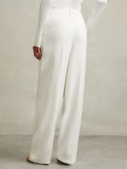 Reiss Cream Lydia Petite Double Pleat Wide Leg Tux Trousers - Image 5 of 7