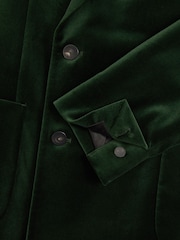 Reiss Forest Green Royale Velvet Double-Breasted Blazer - Image 8 of 8