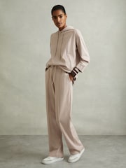 Reiss Stone Alexi Drawstring Straight Leg Jersey Joggers - Image 1 of 6