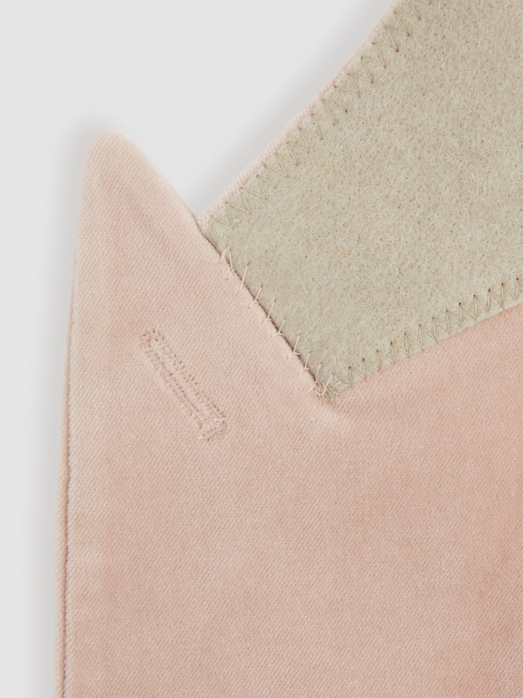 Reiss Porcelain Pink Apsara Velvet Single Breasted Blazer - Image 7 of 7
